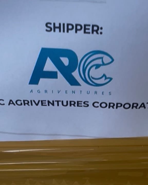 AR&C Agriventures shipper label used on boxes of tilapia fingerlings, including deliveries to Iloilo City